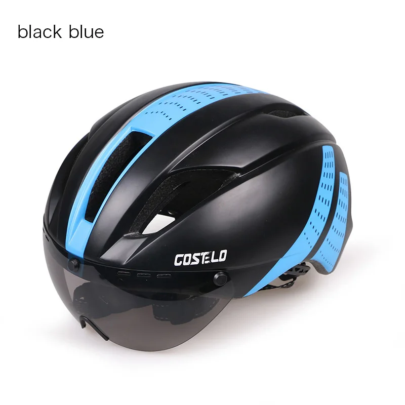 Costelo велосипед, шлем велосипедный шлем цикл углерода шлем с выпученными Capacete Ciclismo Casco Bicicleta - Цвет: black blue