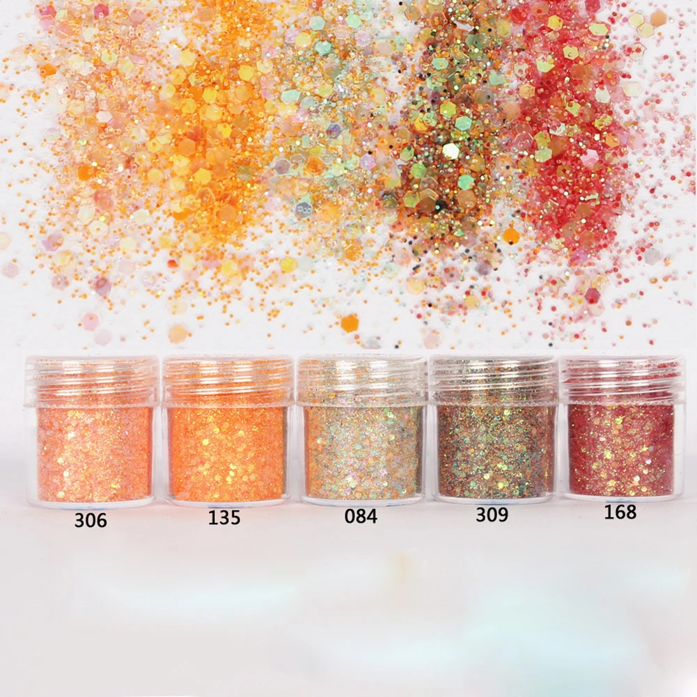 5 Boxes 3D Nail Art Glitter Powder Sequins Dust for fake Nails Decoration Iridescent Flakies decor Tips | Красота и здоровье