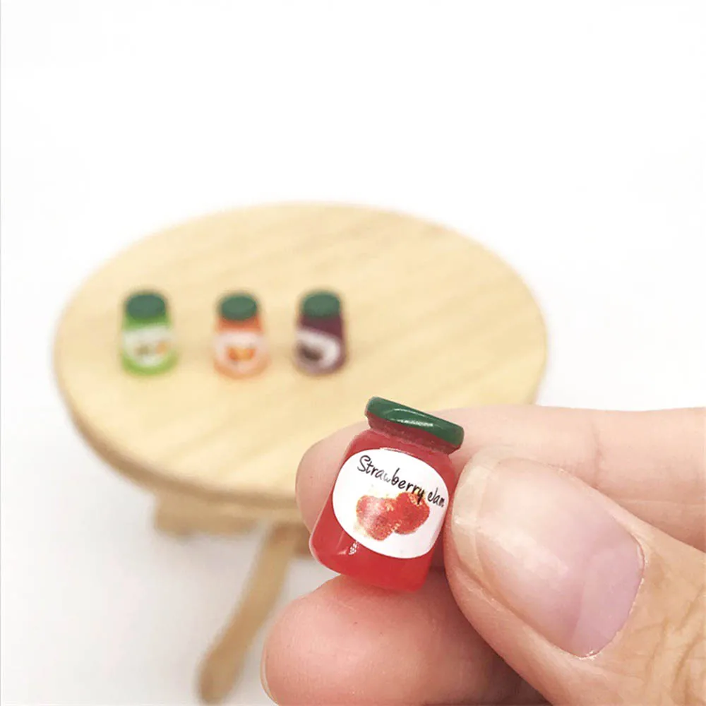 4pcs//set Dollhouse Miniature 1:12 Kitchen Food Jam Coffee Condiment DIY Decor/_fr