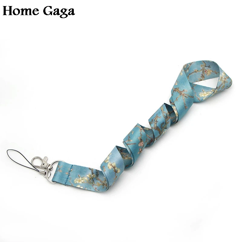 D0262 Homegaga новейший шнур Ван Гог ветви миндаля в цвету для ключей-ID телефона USB держатели шеи ремни лямки