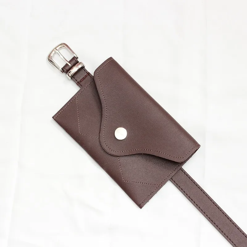 Herald модная поясная сумка женская квадратная пряжка на ремне кожаная нагрудная Сумка-конверт для телефона Женская поясная сумка Bolosa - Цвет: Coffee