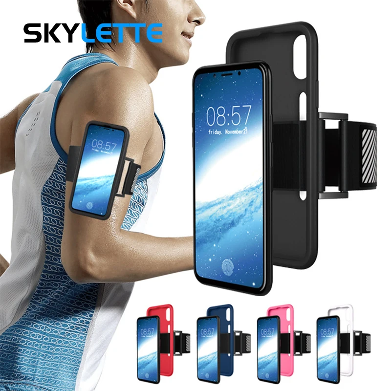 

Sports Armband for iPhone X Phone Case Silicone Arm Belt Shockproof Anti-fall Anti-sweat Arm Band for Running Cycling Climbing