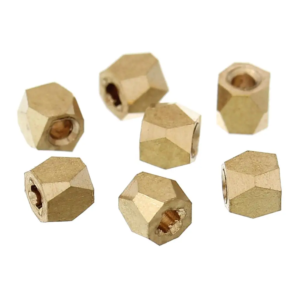

DoreenBeads Copper Spacer Beads Polygon Light golden About 3mm( 1/8") x 3mm( 1/8"), Hole:Approx 1.5mm, 8 Pieces 2017 new