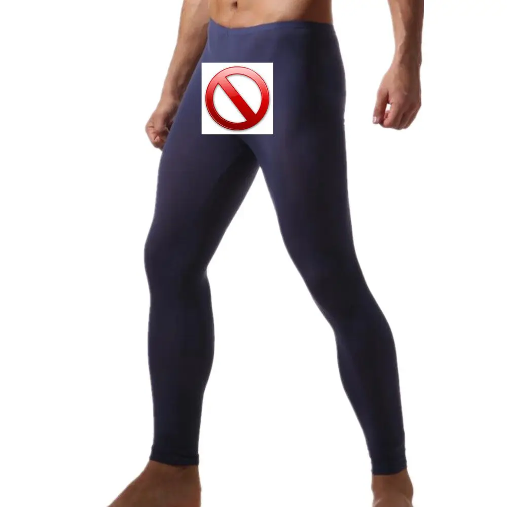 2018 Sexy Men Transparent Pants silky Tights Milk Fiber Leggings Trousers Long Johns Underwear U Convex Pocket Long Johns Men