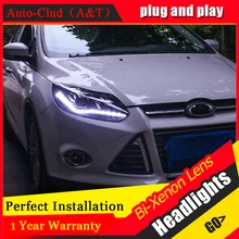 Auto Clud Car Styling for PW Ford Focus Headlights New Focus LED Headlight DRL Lens Double