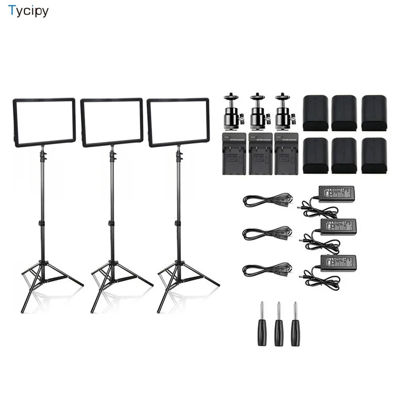 Tycipy 3sets Of LED 007 Led Video Light Kit Camera Photo