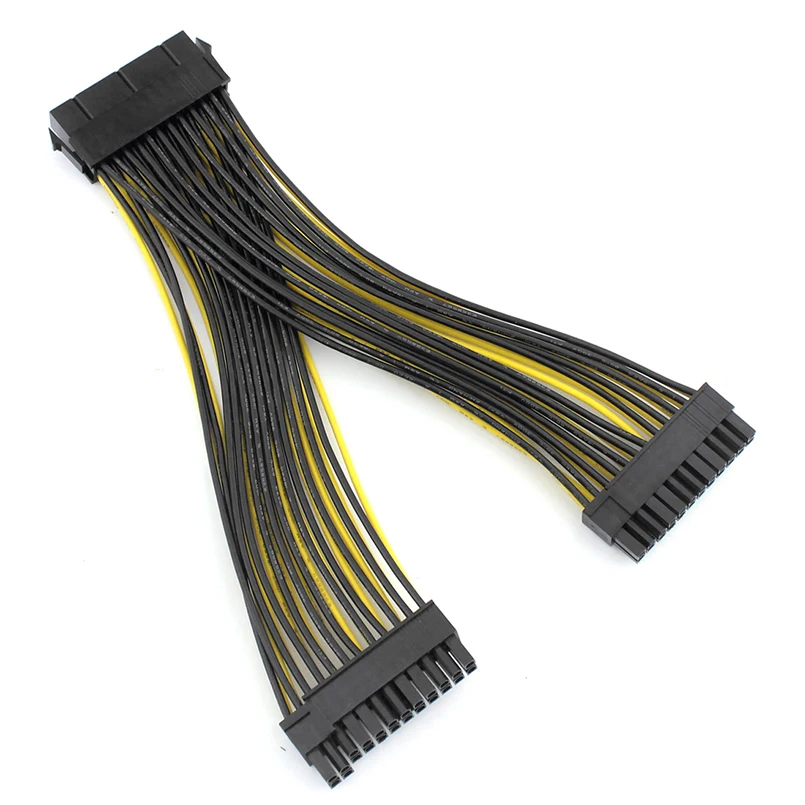 Новый 24P 20 + 4 Pin двойной блок питания 18AWG см ATX материнская плата адаптер