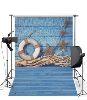 

Sailing Rescue Circle Starfish Navy Photography Backgrounds Vinyl cloth High quality Computer printed newborn baby backdrops