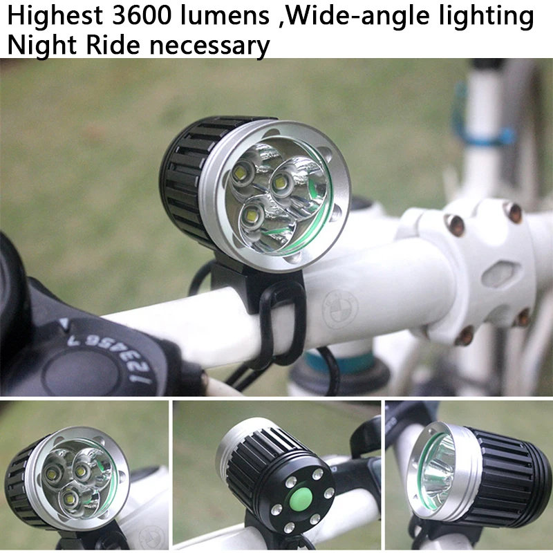 

3600 Lumens Triple LED wick T6 L2 Bike Bicycle LED Light Flashlight 5V 2A XML2 High Brightness Connect Power Bank USB Interface