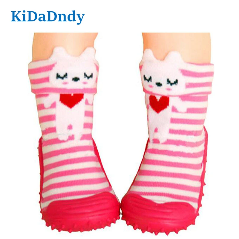 KiDaDndy/милые хлопковые носки с изображением животных для малышей резиновой