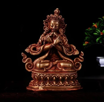 

Tibet Tibetan Buddhism handmade old Budda statue Copper gilt Vajradhara 2.3"