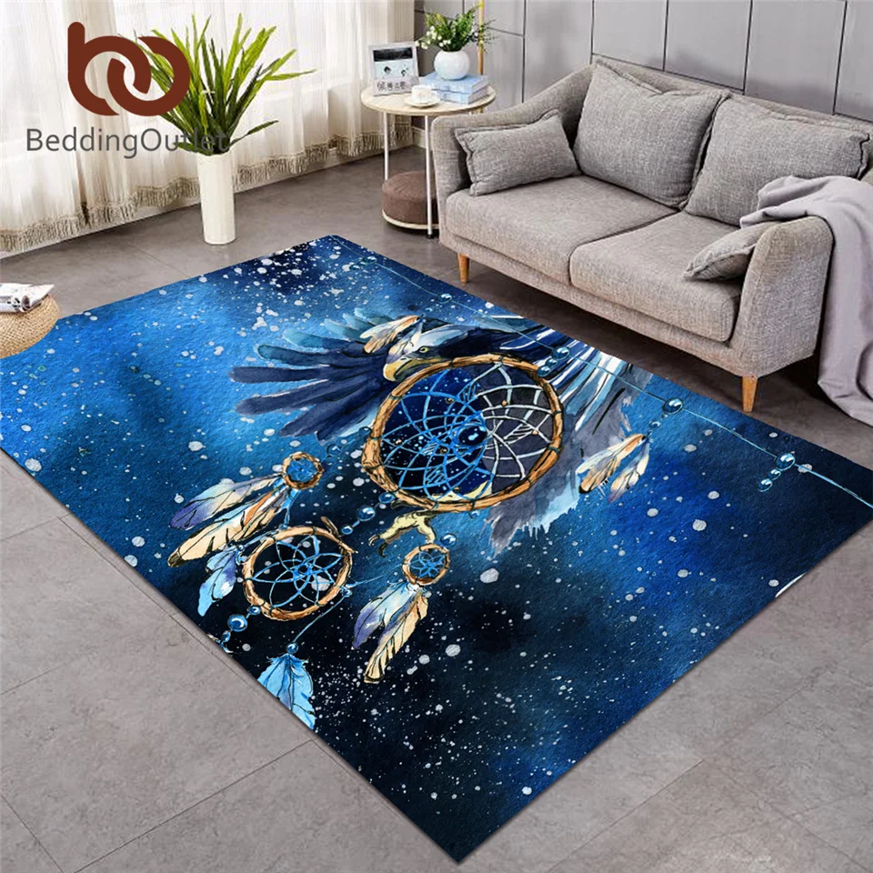 BeddingOutlet Ловец снов большие ковры мягкий синий коврик нескользящий прямоугольный