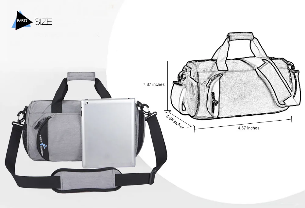 Free Knight 16L Unisex Outdoor Water Resistant Sport Fitness Handbag Travel Tote Bag
