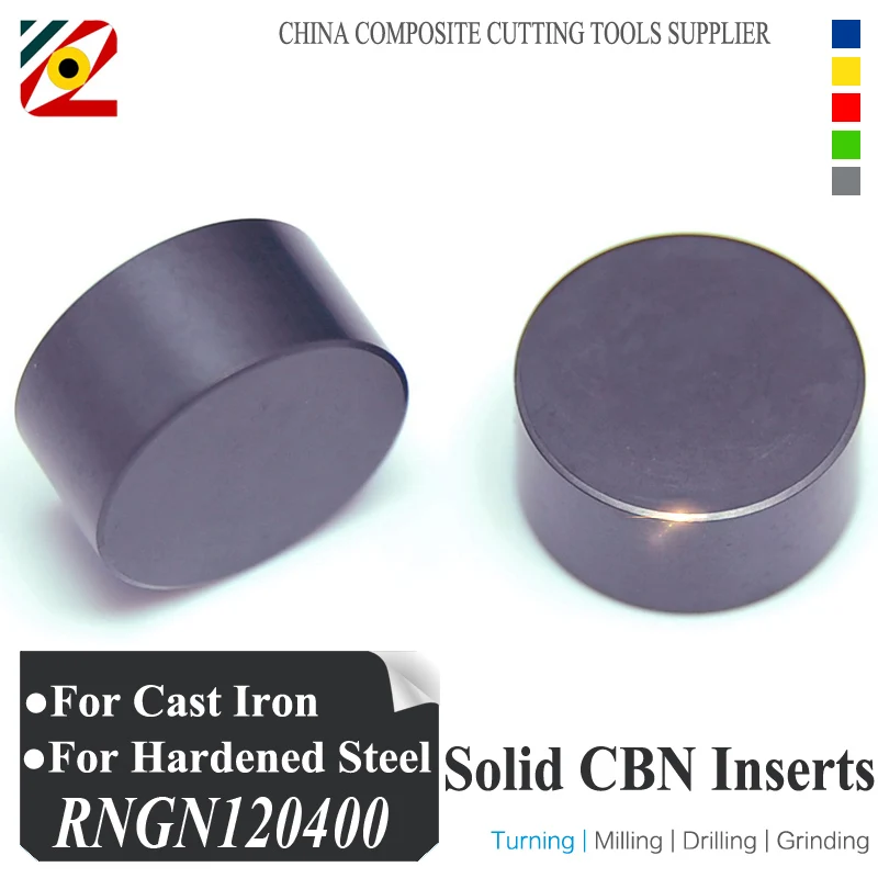 

EDGEV 10 Pieces Solid CBN Inserts RNGN120300 RNGN120400 RNGN120700 or RNGN1/2" RNMN1/2" Cubic Boron Nitride Round Blade Factory