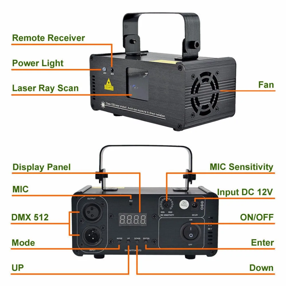 AUCD ИК пульт дистанционного DMX 512 мини 400 МВт RGB Полноцветный лазерный сценический сканер освещения DJ Танцевальная вечеринка шоу проектор огни DM-RGB400