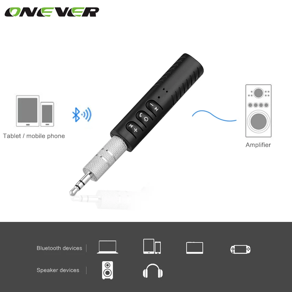 Mini Wireless Bluetooth Car Kit AUX Audio Receiver Hand Free 3.5mm Multi Colors