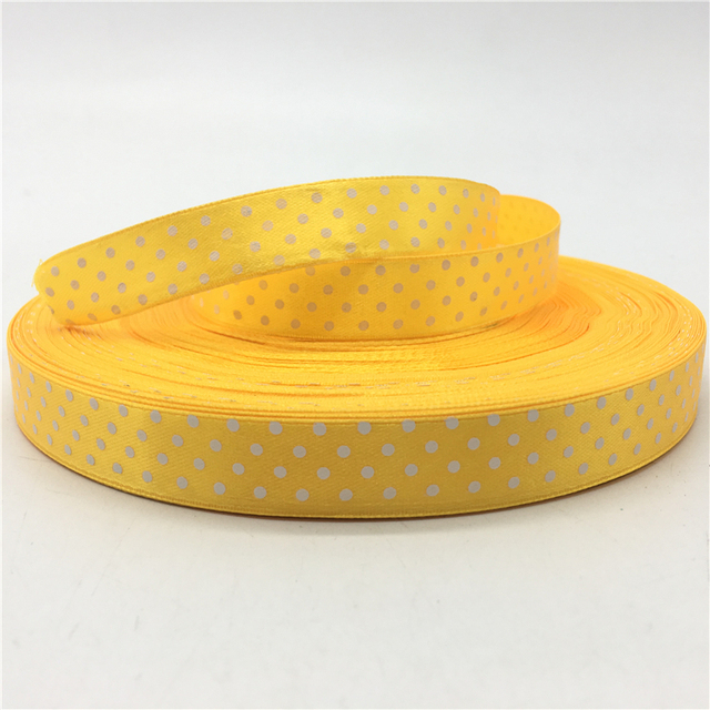 5/8"(15mm) Polka Dots Satin Ribbon Printed Polyester Ribbon DIY Christmas Wedding Decoration