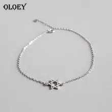 OLOEY, настоящее 925 пробы, серебряная звезда, очаровательный ножной браслет для женщин и девушек, простой браслет на ногу, хорошее ювелирное изделие, Новое поступление, YMA019