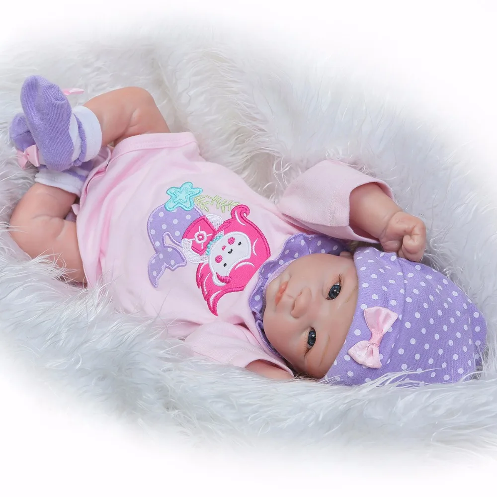 

Pursue Baby Half Vinyl Body Lifelike Baby Doll 20 Inch Realistic Newborn Baby Girl Doll Anatomically Correct with Pacifier