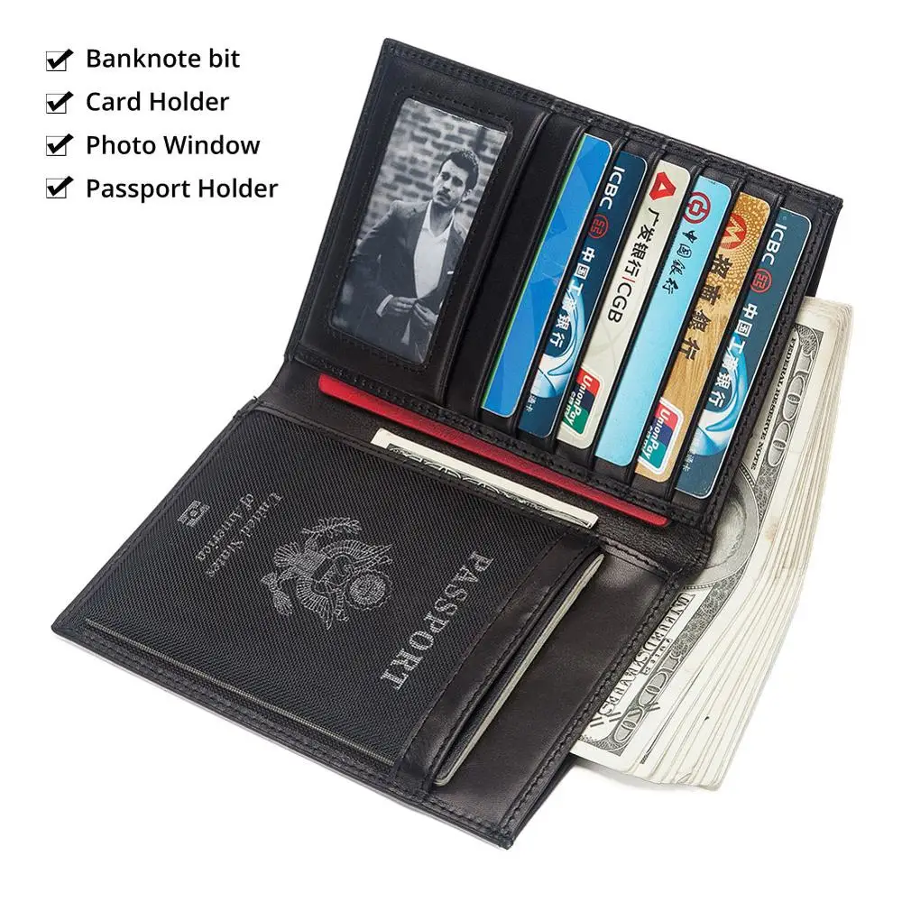 Pаспродажа Многофункциональный Rfid Блокировка натуральная кожа Обложка для паспорта кожаный кошелек модный держатель для карт чехол держатель для пас...