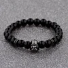 DOUVEI 2017 nouveau charme hommes Star Wars dark vador CZ perlé Bracelets 8mm brillant noir pierre de lave AB1012 ► Photo 1/6