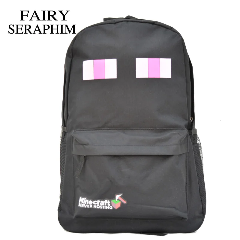 

FAIRY SERAPHIM Minecraft Creeper Backpack High Quality Black color Kids Children Teenagers Schoolbag Mochila School Bag