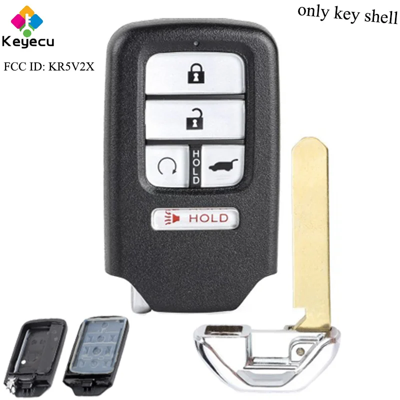 

KEYECU Replacement Smart Remote Control Car Key Shell Case - 4 1/ 5 Buttons - FOB for Honda Pilot 2016 2017 2018 FCC ID: KR5V2X