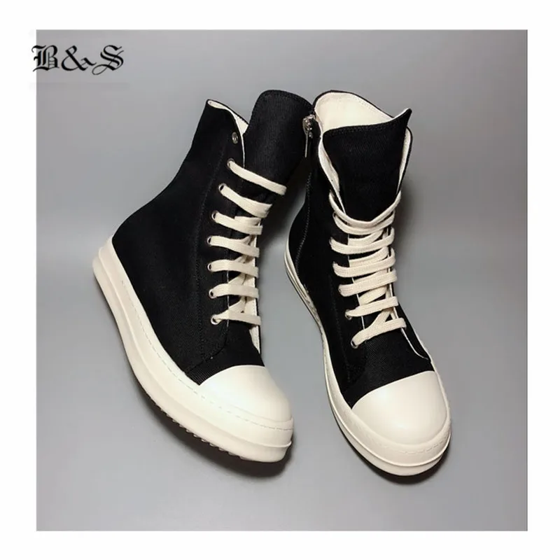 Черная и Уличная обувь г. в стиле хип-хоп из натуральной кожи; парусиновые уличные ботинки на шнуровке; парусиновая обувь