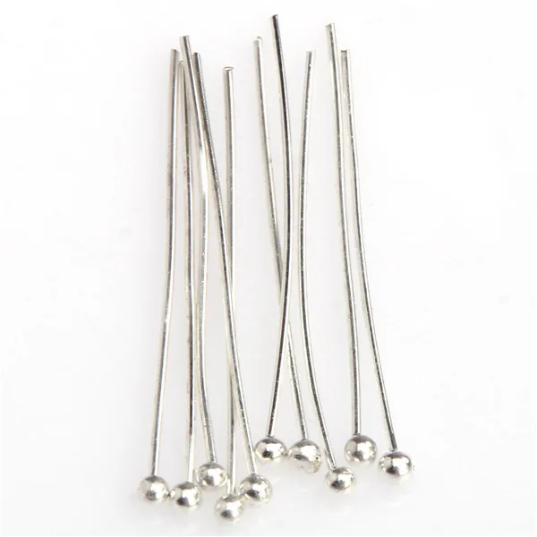 Hot 100 Pcs/lots Silver Plated Ball Pins Findings for DIY Jewelry ...