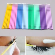 100 шт Одноразовые ресницы щеточки для чистки бровей глаз губ беременных тупфер для ресниц специально для татуировки ватные палочки