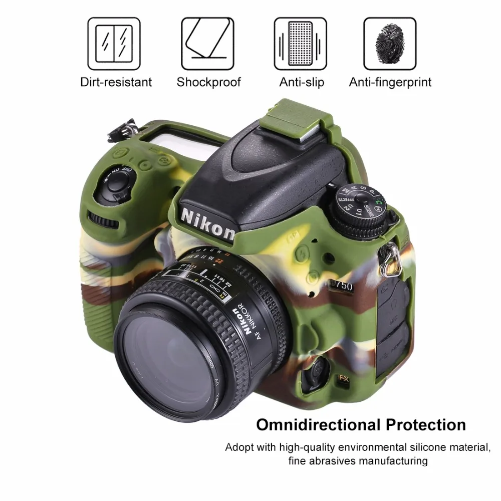 PULUZ мягкий силиконовый защитный чехол для Nikon D750