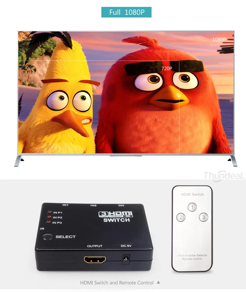 KVM переключатель hdmi Switcher 3/5 вход на 1 Выход 1080P разветвитель HDMI развет пульт дистанционного управления для PS3 Xbox HDTV проектор