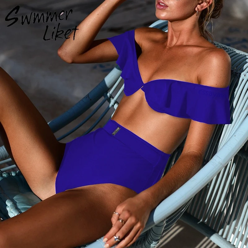 Red ruffled swimsuit female Sexy deep v bathing suit women bathers High waist bikini Push up off shoulder swimwear 2018 biquini Red ruffled swimsuit female Sexy deep v bathing suit women bathers High waist bikini Push up off shoulder swimwear 2018 biquini