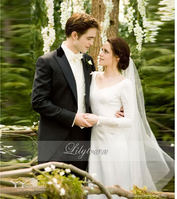 kristen stewart de crepúsculo bella swan amanecer boda vestido con