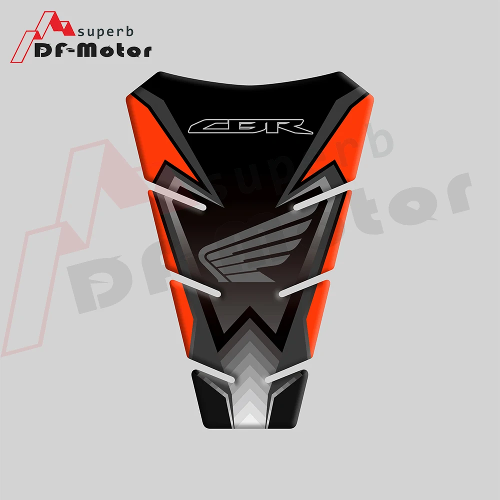 Motorcycle TANK PROTECTOR Gas Cap Pad Filler Protector Sticker Decal For Honda CBR1000RR 600RR CBR Black orange 3D sticker | Автомобили и