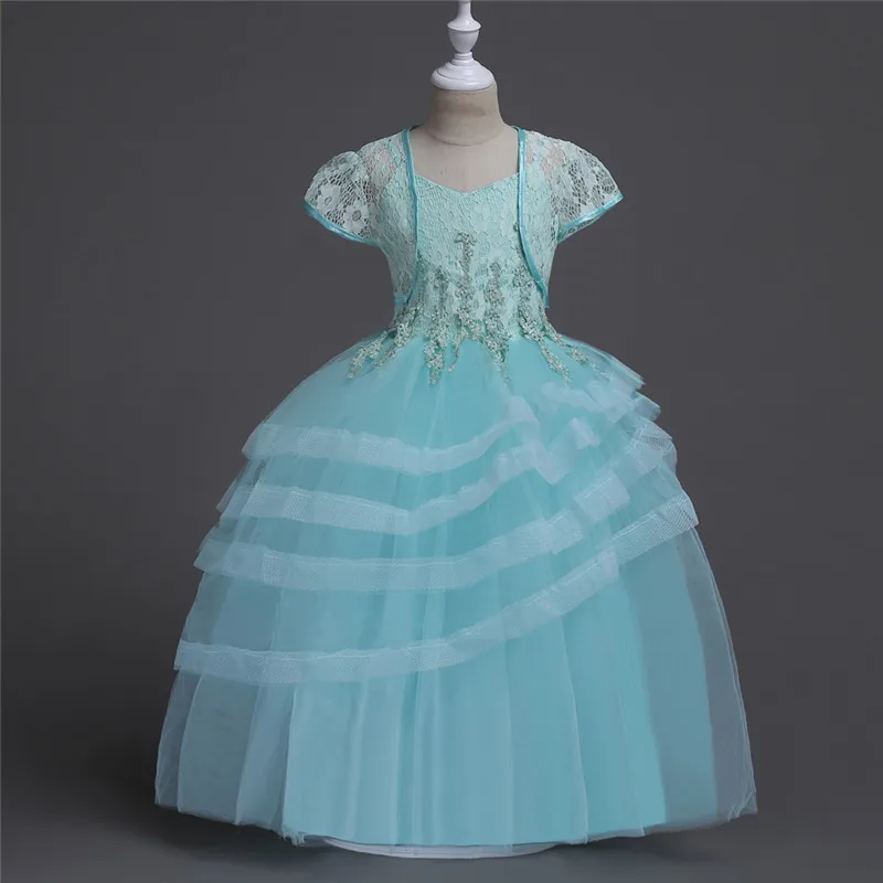 

Girls dress Lace shoulder gallus dress fluffy Wedding dresses Children's princess dress Bud silk for girls clothes