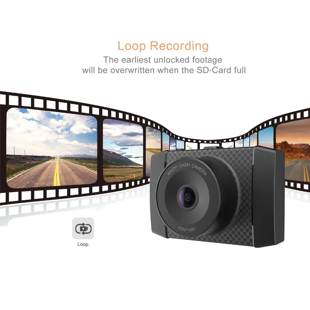  YI Ultra Dash Camera Recorder With 16G Card 140 Wide Angle Resolution Car DVR Dash Cam Voice Contro
