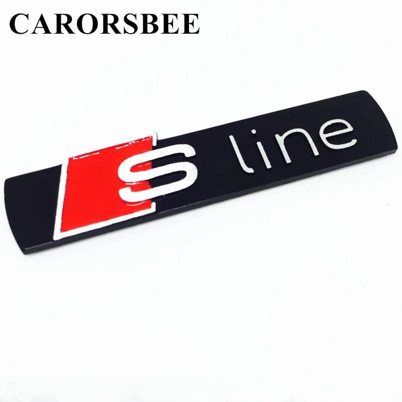 

CARORSBEE Aluminum alloy black S line SLINE Emblem Badge Sticker car-styling Decal For A1 A3 A4 B6 B8 B5 B7 A5 A6 C5 C6 A7 TT S8