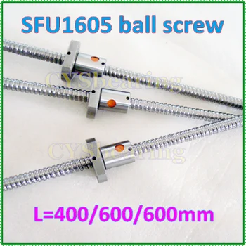 

3 RM1605 - 400 / 600 / 600mm-C7 ballscrews ball screws with ball nut anti backlash ball screw CNC