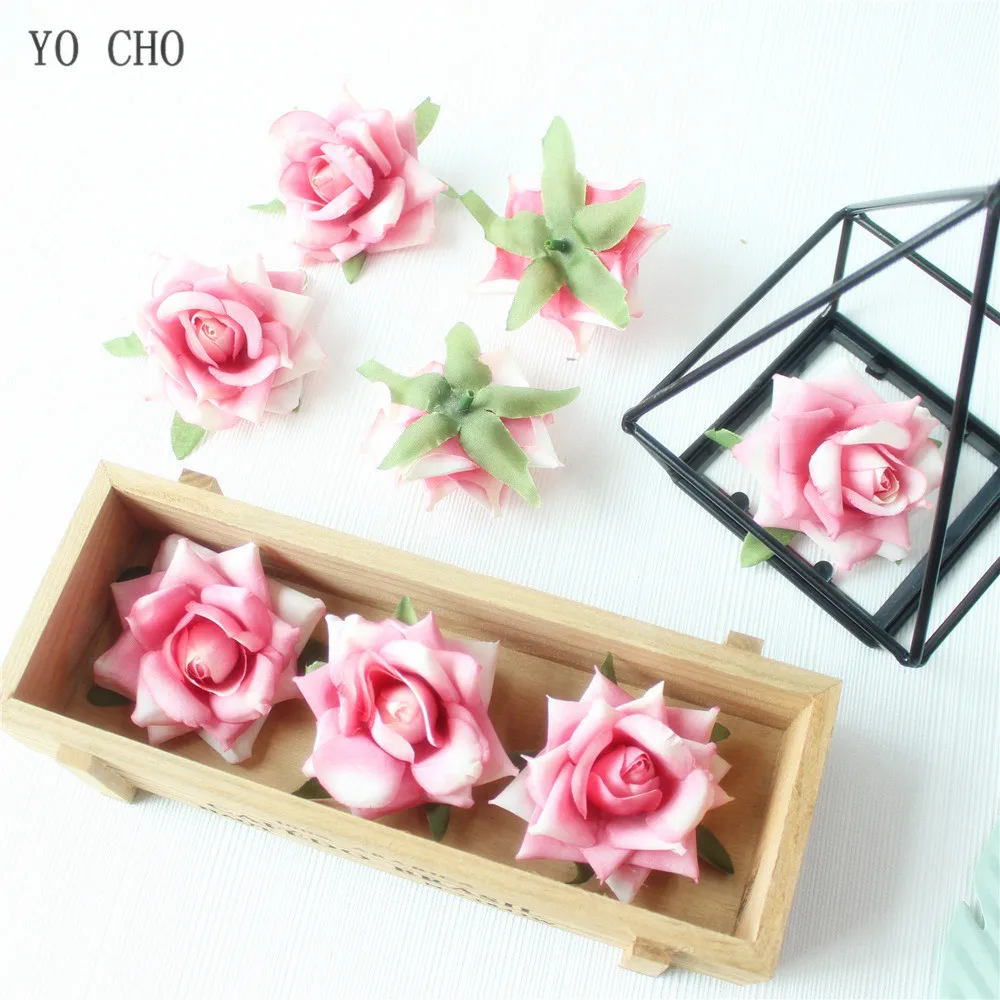 Rose Artificial Flower Head White Pink Silk Peony Wedding Party Decoration DIY Decorative Fake Flower  (31)