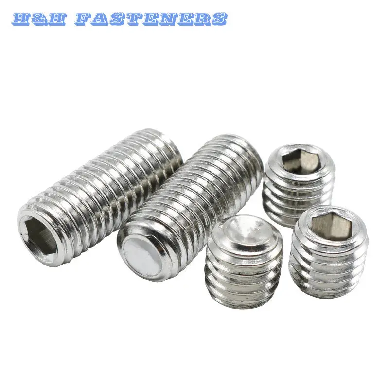 

#8-32 UNC Cap Point Set Screws Hex Socket Grub Screws A2-70 Stainless Steel PK50