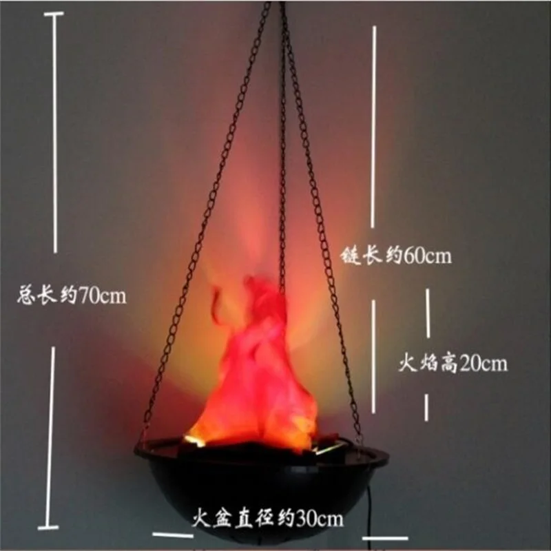 30 см диаметр электронный подвесной пламенный светильник магический Светодиодный лампа цвета огня декоративное украшение для Хэллоуина реквизит
