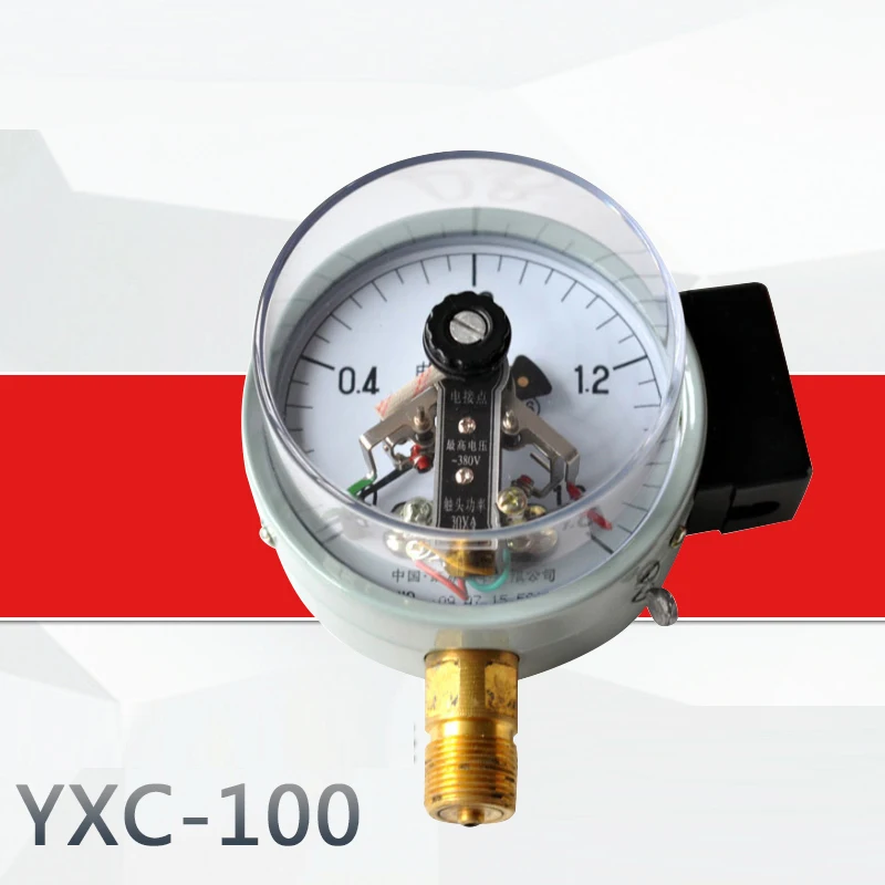 

Pressure Gauge YXC-100 Magnetic auxiliary electric contact pressure gauge customize support 0-1.6MPA