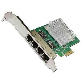 

PCIE X1 4 Ports 10/100/1000Mbps Gigabit Ethernet RJ45 Network Card Server Adapter LAN intel I350-T4 NIC