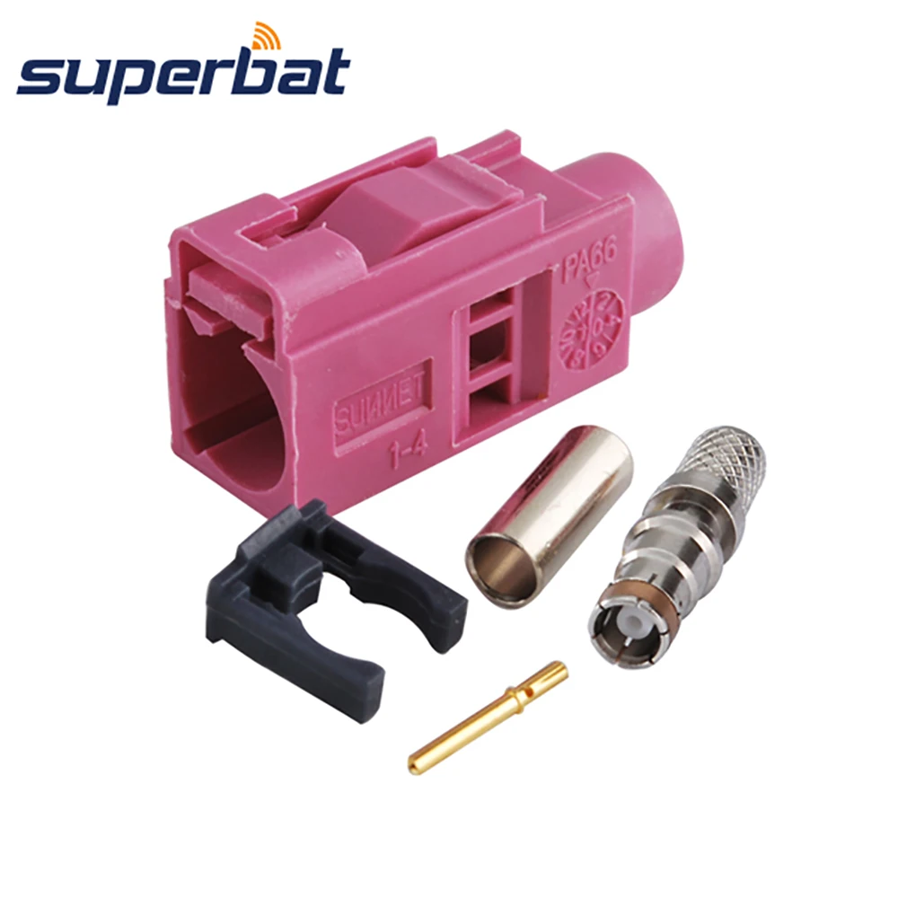 Superbat Fakra обжимной гнездовой разъем Код H фиолетовый для радиоуправляемого
