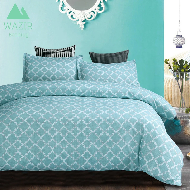 

WAZIR Geometry Square Printed Abstract Style Bedding Set Duvet Cover Set With Pillowcase Single Full EU AU Double Queen King