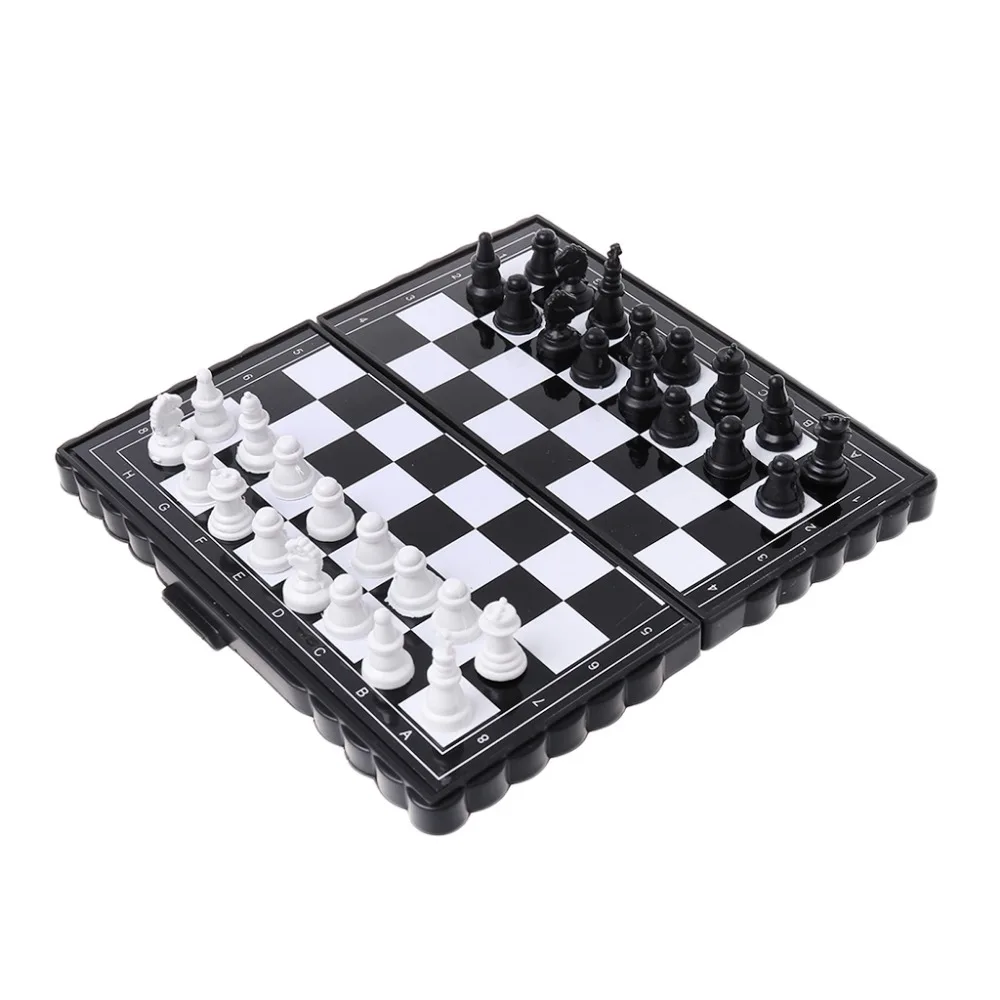 

1set Mini Portable Chess Folding Magnetic Plastic Chessboard Board Game Kid Toy