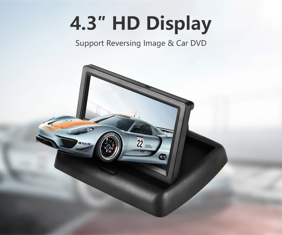 JMCQ 4,3 дюймов автомобильные мониторы TFT LCD монитор заднего вида дисплей система заднего вида парковки+ резервная камера заднего вида Поддержка DVD