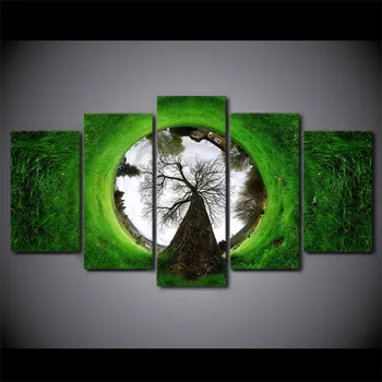

5 Pcs/Set Framed HD Printed Tree Grass House Landscape Picture Canvas Poster Picture Print Painting On Canvas Artworks