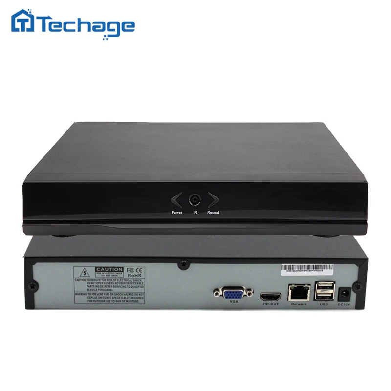 Мини видеорегистратор Techage 1080P Full HD ONVIF 8 каналов P2P|network video recorder|mini nvr full hdmini |